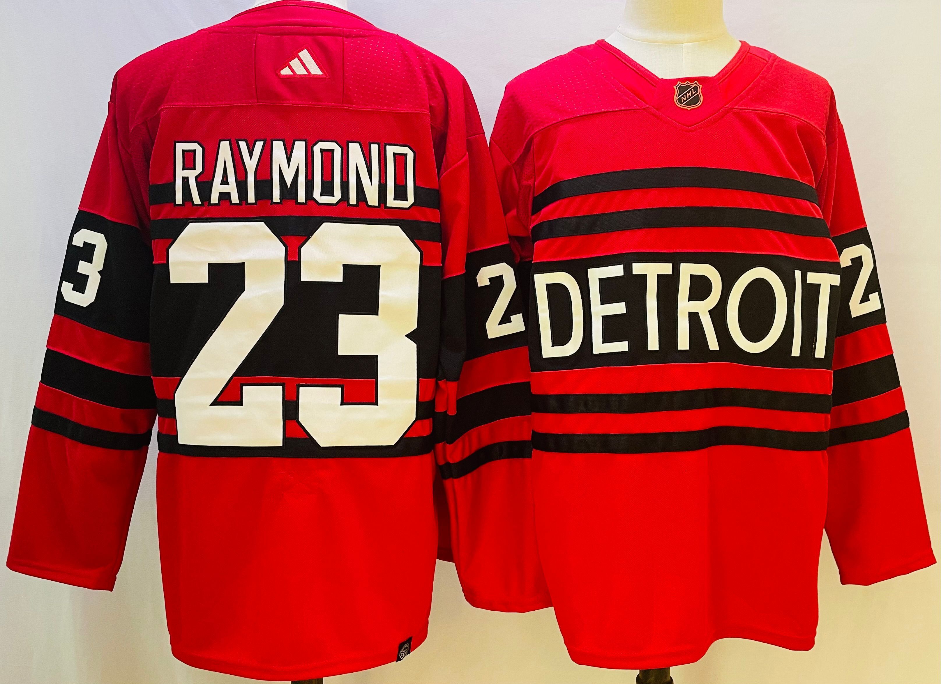 Men Detroit Red Wings #23 Raymond Red Throwback 2022 Adidas NHL Jersey->carolina hurricanes->NHL Jersey